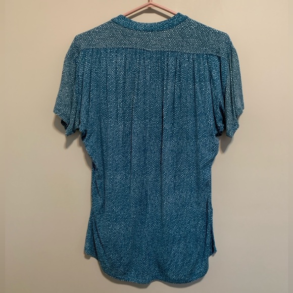 Maeve Teal and White Patterned Top, size S - Picture 6 of 10